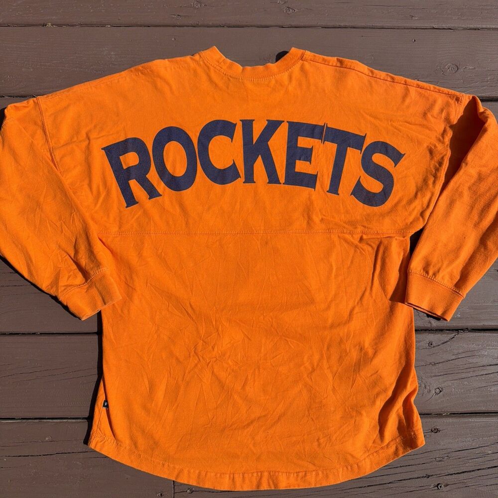 Pennant Sportswear Rockets Blue Orange Spell Out Orange Long Sleeve Small